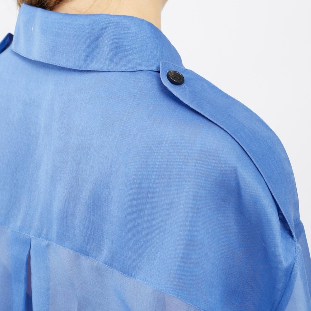 KHAITE Missa flap-pocket silk-organza shirt - Picture 5 of 9